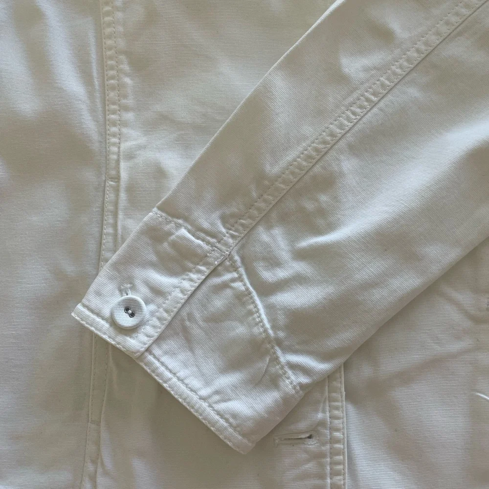 Eileen Fisher White Organic Cotton Canvas Jacket Blazer S EUC - Picture 5 of 16